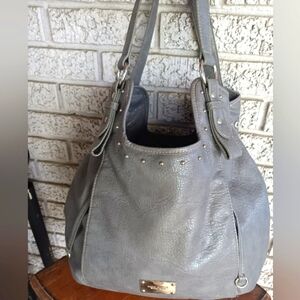 Nine West Gray Leather Tote Bag